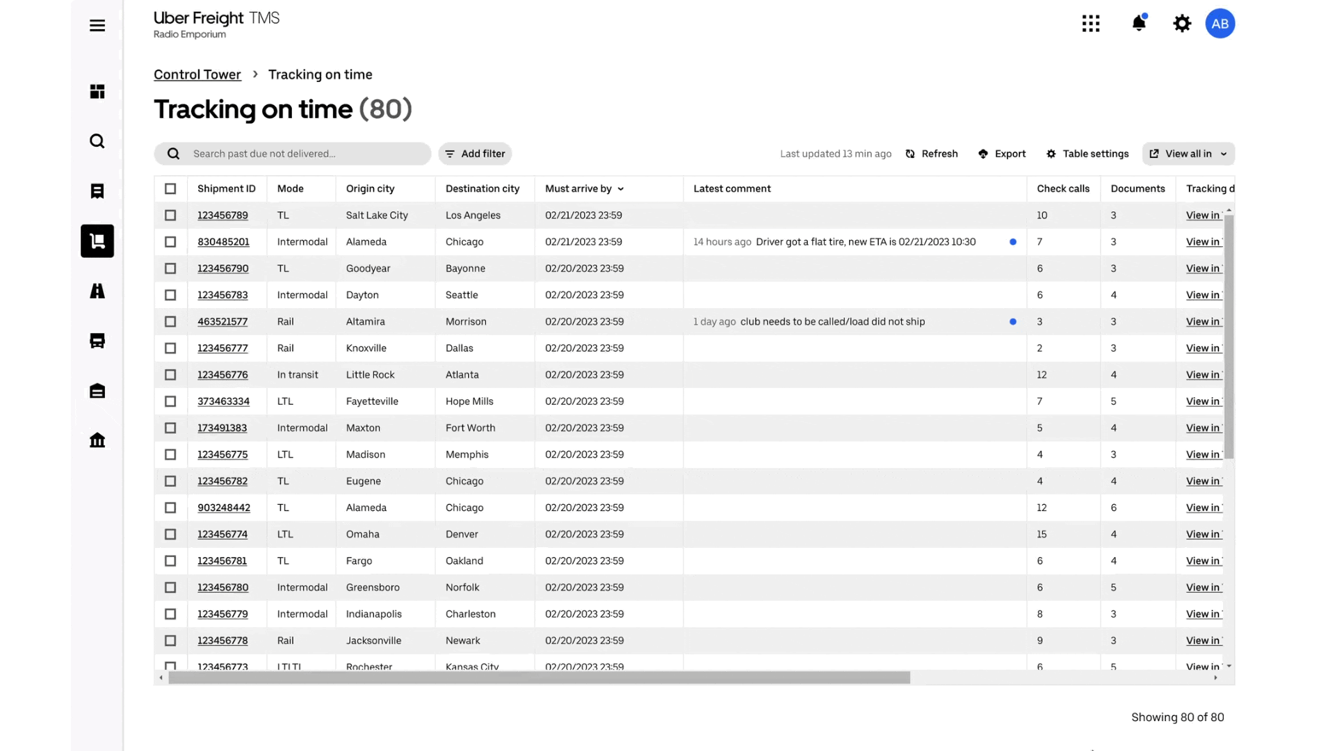 CT-Video screen grab of shipping software